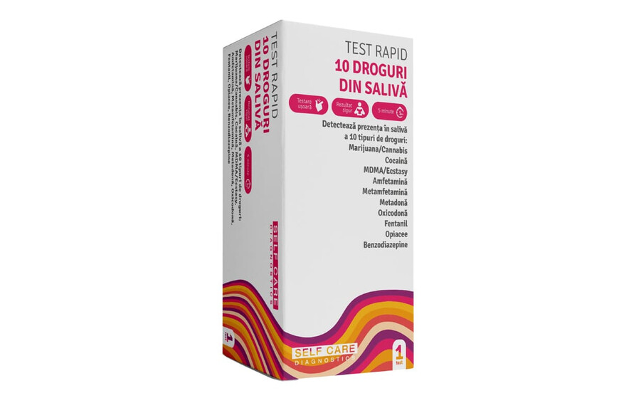 Test rapid din saliva 10 droguri, 1 bucata, Self Care