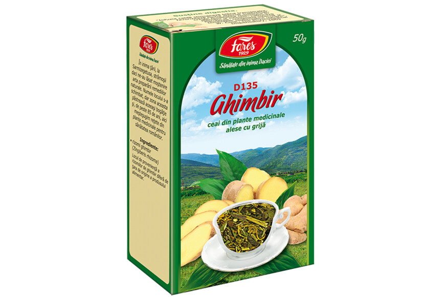 Ceai Ghimbir, radacina, D135, vrac 50 g Fares