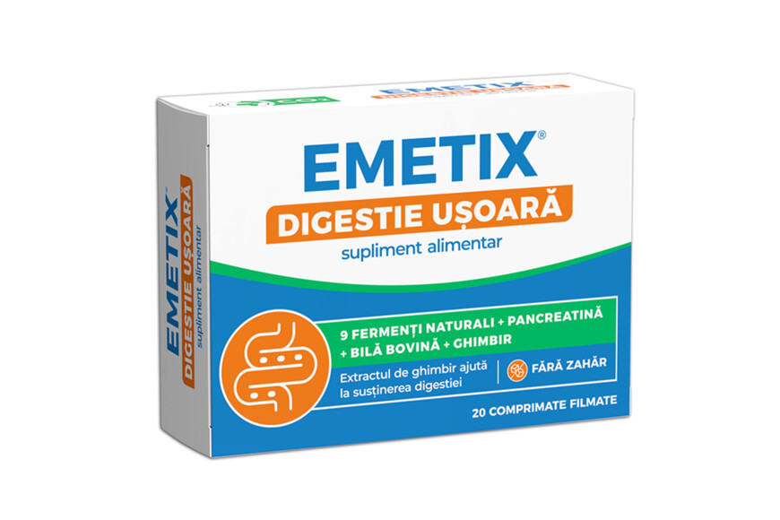 Emetix digestie usoara, 20 comprimate, Fiterman Pharma