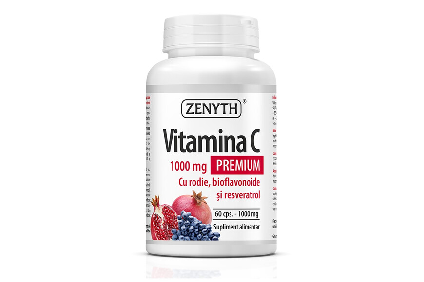 Vitamina C Premium cu rodie 1000mg, 30 capsule, Zenyth