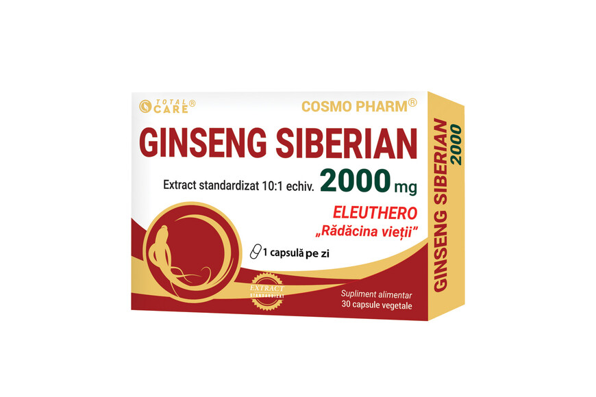 Ginseng Siberian, 2000 mg, 30 comprimate, Cosmo Pharm