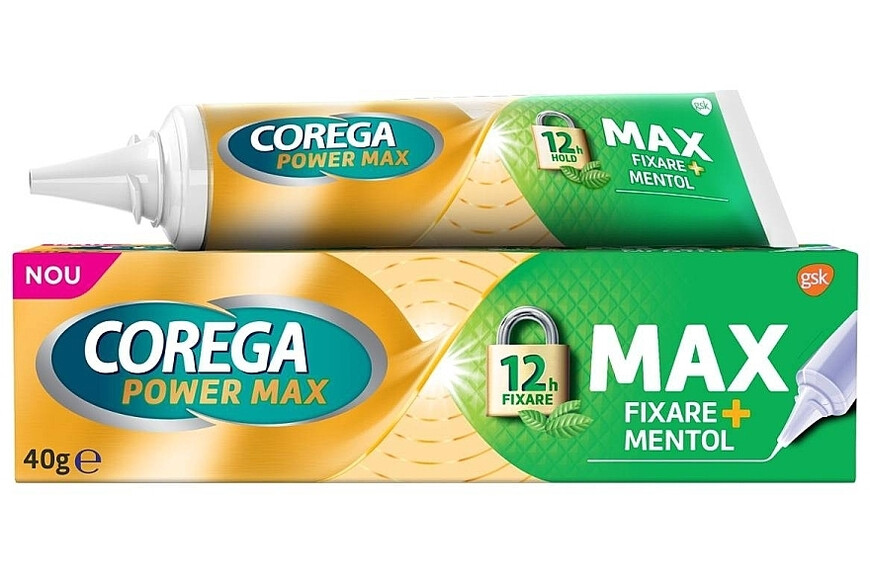 Crema adeziva pentru proteza dentara Max Fixare + Mentol, 40g, Corega