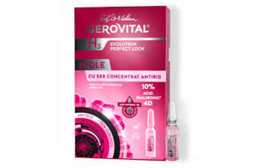 Fiole cu 10% Acid Hialuronic 4D  10 fiole x 2 ml, Gerovital H3 Evolution Perfect Look,