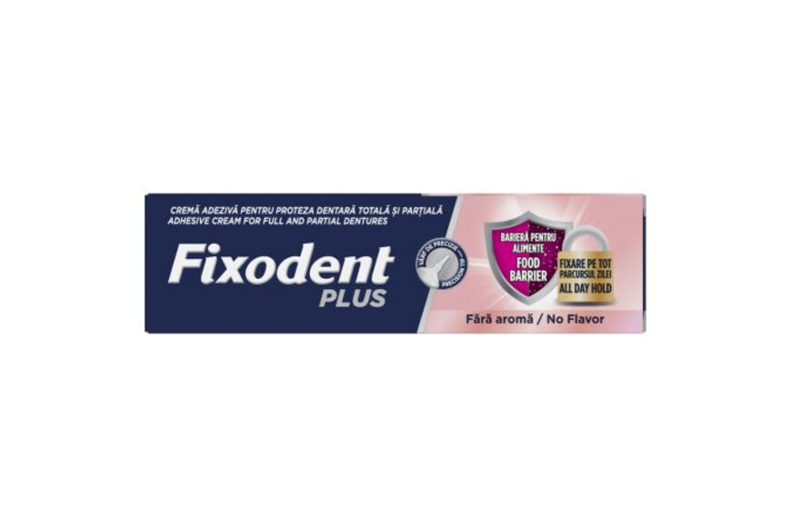 Fixodent Crema adeziva pentru proteza dentara Plus Food Barrier Neutral, 40 g