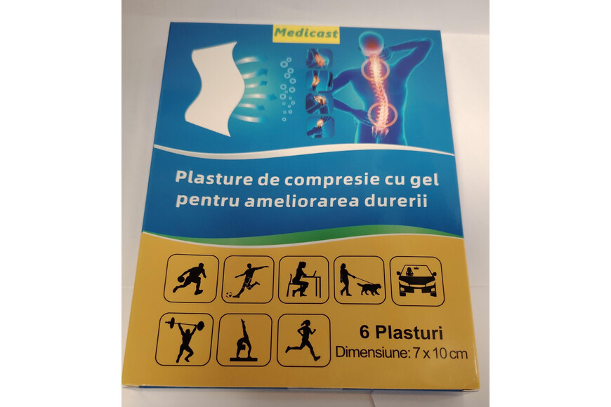 Plasture De Compresie Cu Gel Dreptunghiular, 6 bucati, Hangzhou