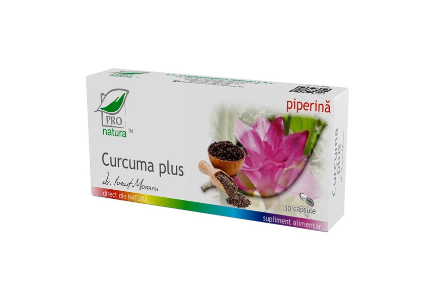 Curcuma plus piperina, 30 capsule, Pro Natura