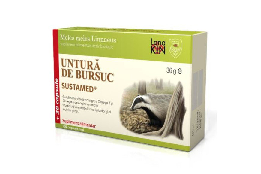 Untura de bursuc, 120 capsule, Sustamed