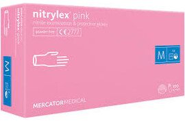 Manusi nitril roz X L 100 buc Mercator