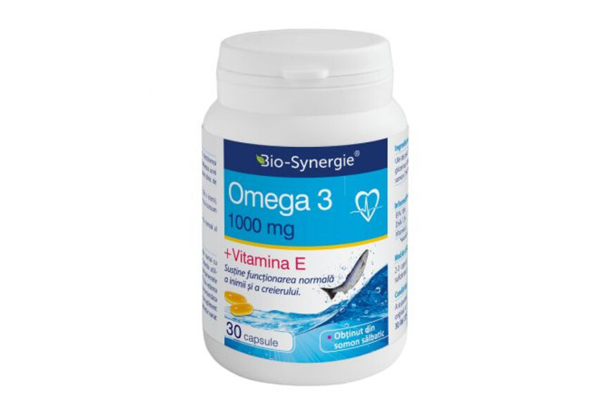 Omega 3 ulei de somon + vitamina E, 30 capsule, Bio Synergie.