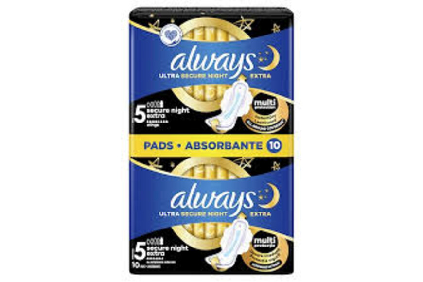Absorbante Secure Night duo, Marimea 5, 10 bucati, Always
