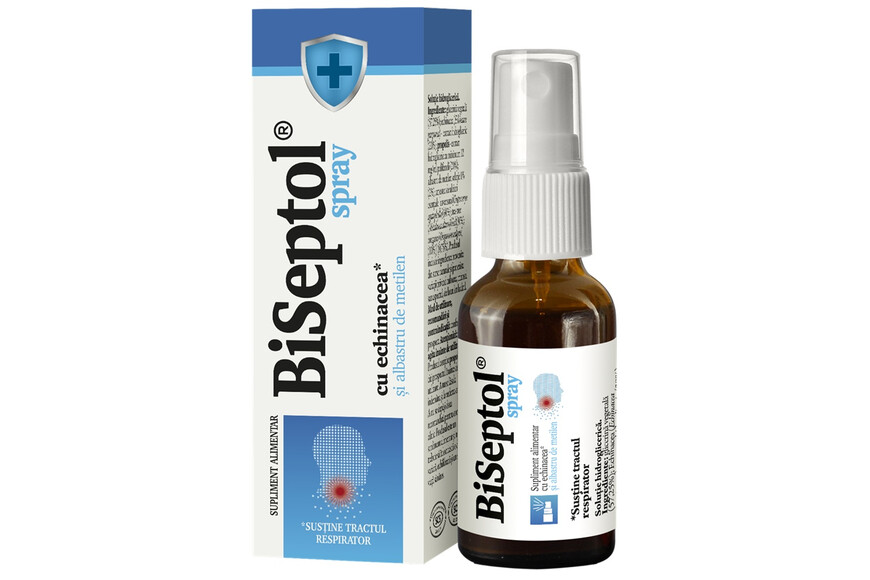 Biseptol Spray cu Echinacea si Albastru de Metilen , 20 ml, Dacia Plant
