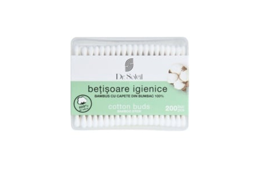 Betisoare de urechi bumbac 100%, 200buc, Dr. Soleil