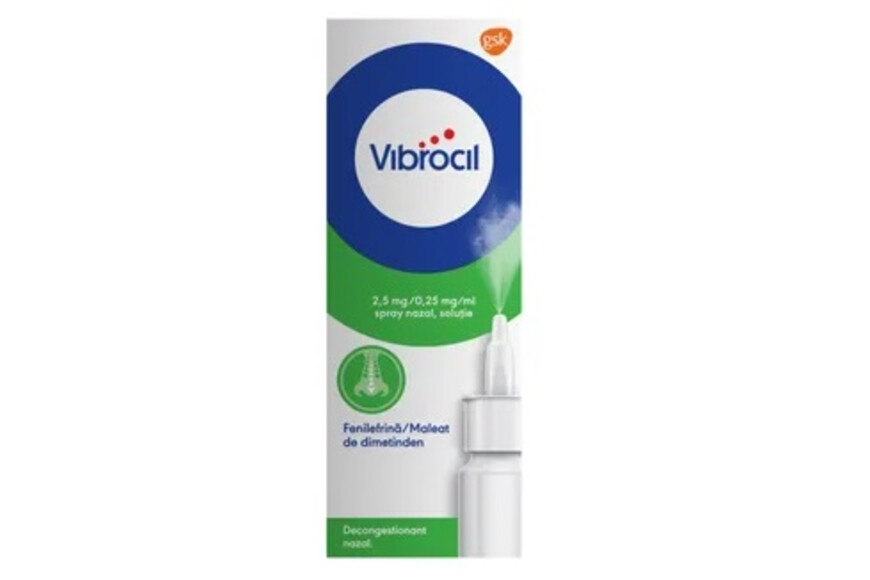 Vibrocil spray nazal, solutie, 2,5 mg/ 0,25 mg/ml, 15 ml, Gsk