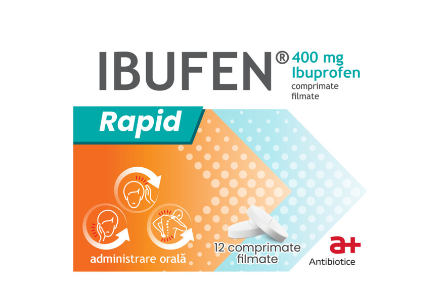 Ibufen Rapid, 400 mg, 12 comprimate, Antibiotice Sa