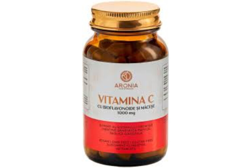 Vitamina C cu Bioflavonoide si Macese, 1000 mg, 60 tablete, Aronia Charlottenburg
