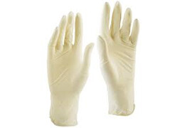 Manusi chirurgicale albe din latex, nesterile, usor pudrate, 100 buc, Marcador