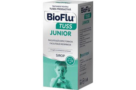 Bioflu Tuss Junior, 15 mg/5 ml sirop, 100 ml, Biofarm