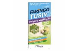 Sirop de tuse cu patlagina si muguri de pin Faringo Tusiv, 120 ml, Terapia 
