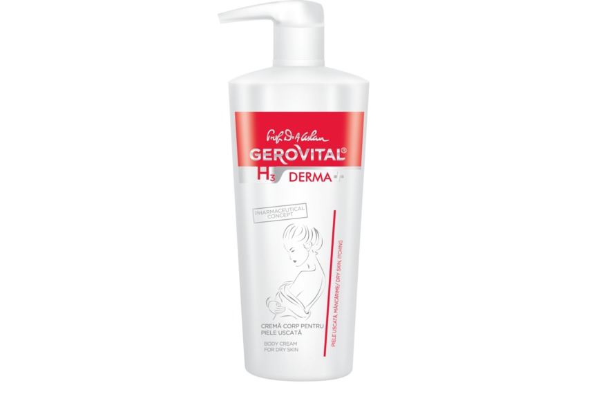 Crema corp pentru piele uscata Gerovital H3 Derma+, 500ml, Farmec 