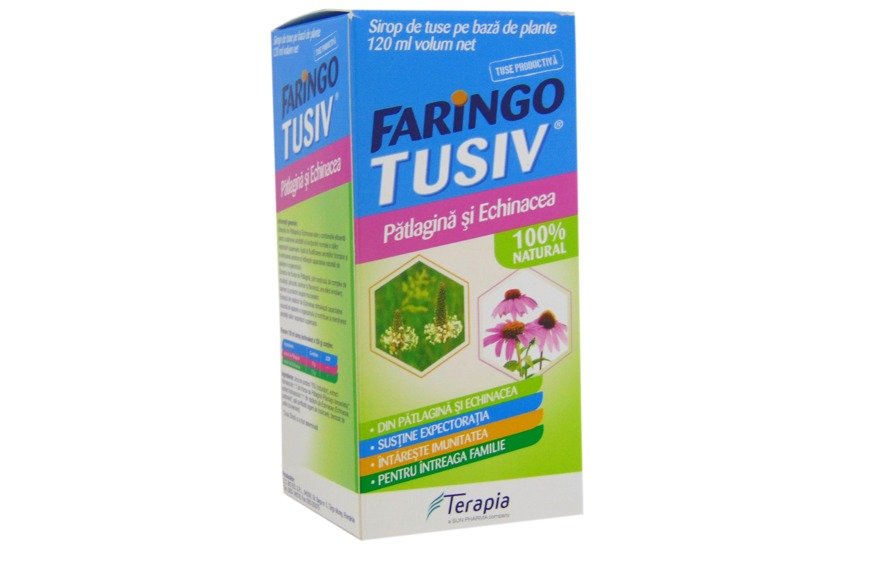 Sirop De Tuse Cu Patlagina Si Echinacea Faringo Tusiv 120 Ml