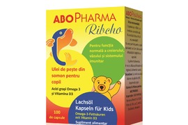 Ulei de peste din somon si vitamina D3 pentru copii, 100 capsule, Promo Pharma