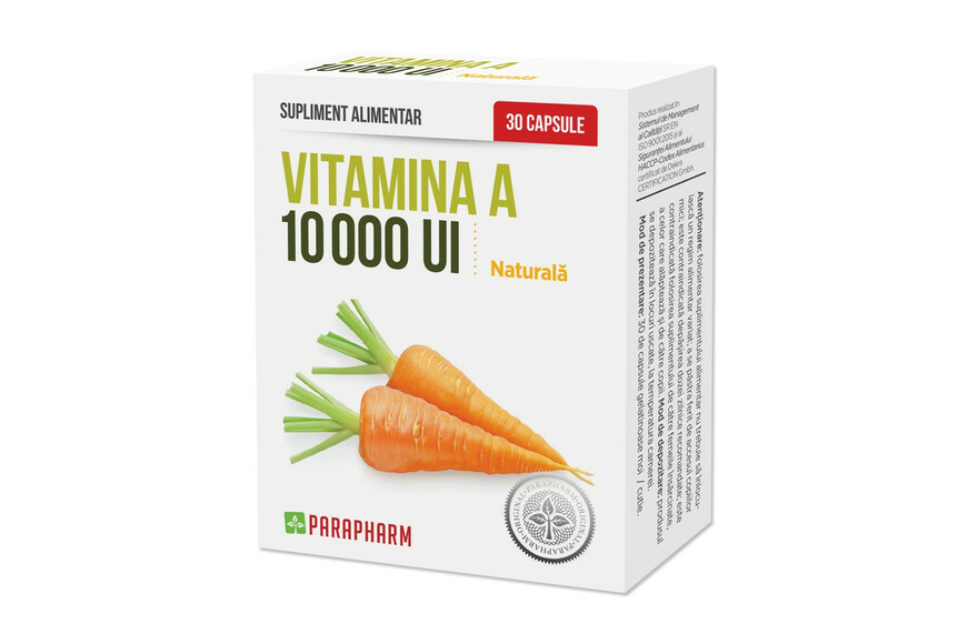 Vitamina A 10000 UI, 30 capsule, Parapharm