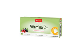 Vitamina C + cu aroma de fructe de padure Bioland, 20 comprimate masticabile, Biofarm