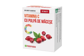 Vitamina C cu pulpa de macese, 30 tablete, Parapharm