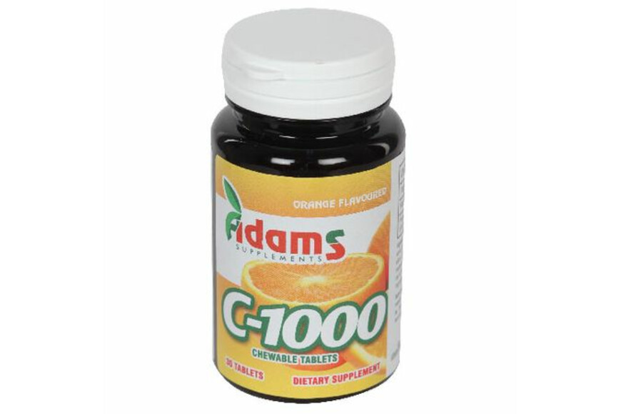 Vitamina C 1000 cu portocale, 30 tablete, Adams Vision