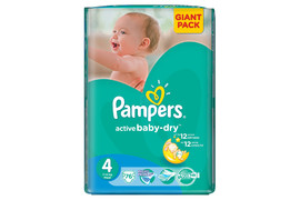 Scutece Pampers active Baby-Dry 4 Maxi Giant Pack, 7-14 kg, 76 buc