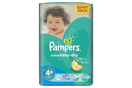 Scutece Pampers active Baby-Dry 4 Maxi+, 9-16 kg, 70 buc