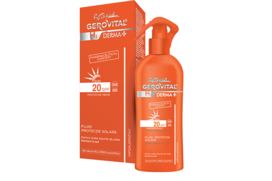  Loțiune protecție solară SPF 20,150 ml, Gerovital Sun