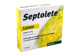 Septolete Lemon 1,2 mg, 18 dropsuri, Krka