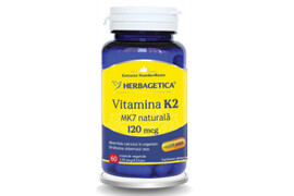 Vitamina K2 MK7 naturală 120 mcg, 30 capsule, Herbagetica
