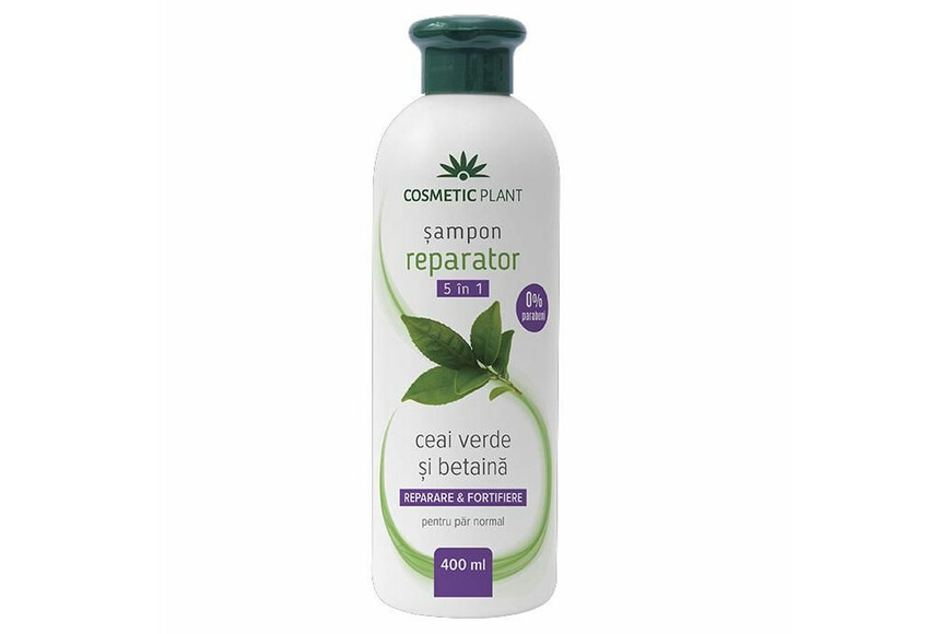 Șampon reparator 5 în 1 cu ceai verde și betaină, 400 ml, Cosmetic Plant