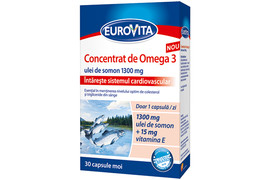 Omega 3 ulei de somon 1300 mg Eurovita, 30 capsule, Omega Pharma